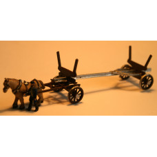 G33 Horse Drawn Log/Pole Wagon Unpainted Kit (OO Scale 1/76th)