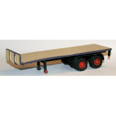 G59p Painted  26ft Tandem axle flat trailer 1950's OO Scale 1:76