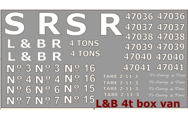 JT3 Lynton & Barnstable 4ton Box Wagon Decals (009 Scale 1/76th) 